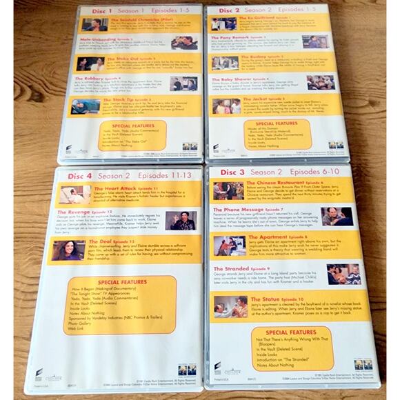 Seinfeld Seasons 1 & 2 DVD Set Volume 1-4 Complete Collection 1989-1991 - Picture 2 of 16